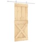 vidaXL Συρόμενη Πόρτα Φυσικό και Λευκό 85 x 210 cm