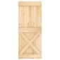 vidaXL Συρόμενη Πόρτα Φυσικό και Λευκό 85 x 210 cm
