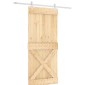 vidaXL Συρόμενη Πόρτα Φυσικό και Λευκό 90 x 210 cm