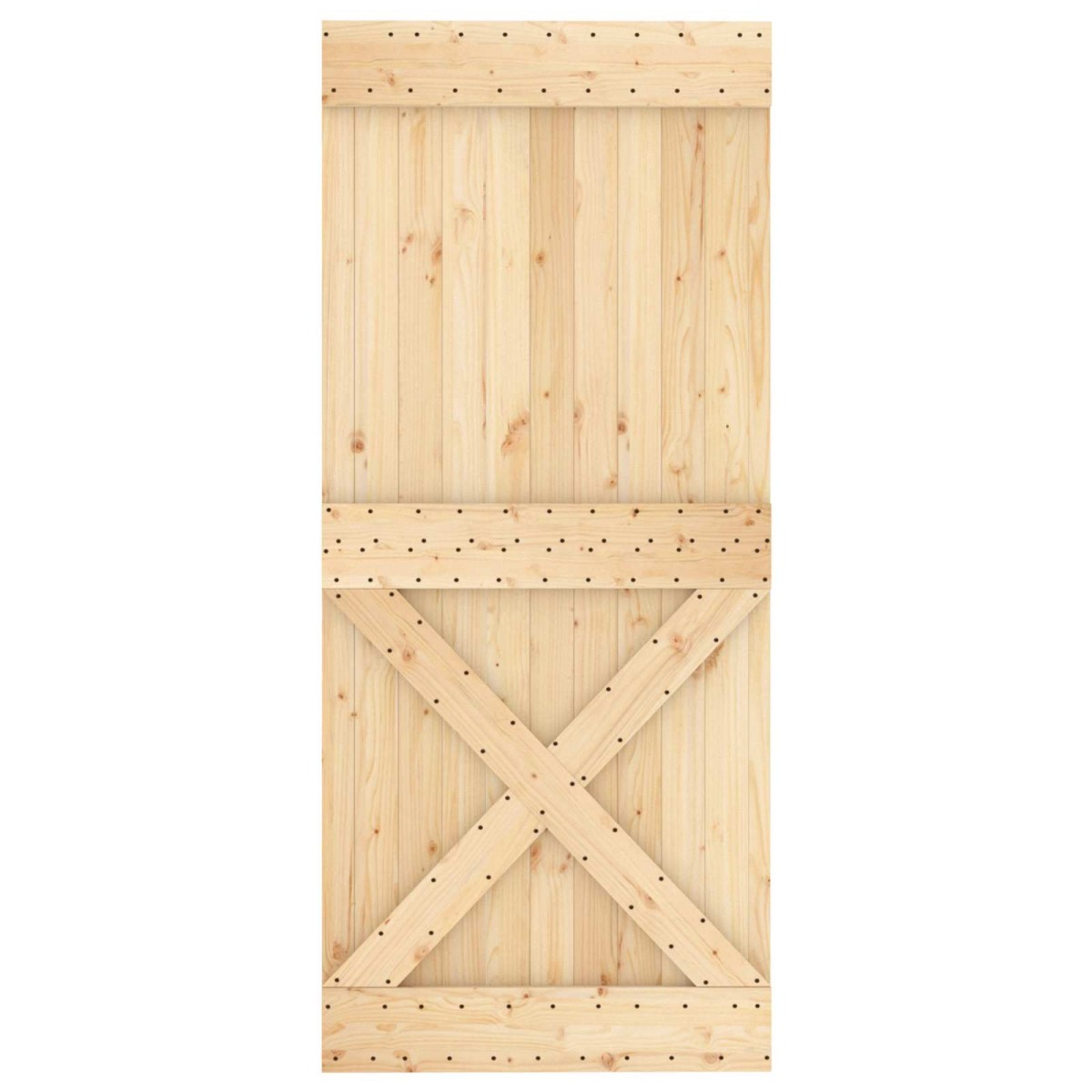 vidaXL Συρόμενη Πόρτα Φυσικό και Λευκό 90 x 210 cm