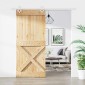 vidaXL Συρόμενη Πόρτα Φυσικό και Λευκό 90 x 210 cm
