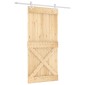 vidaXL Συρόμενη Πόρτα Φυσικό και Λευκό 95 x 210 cm