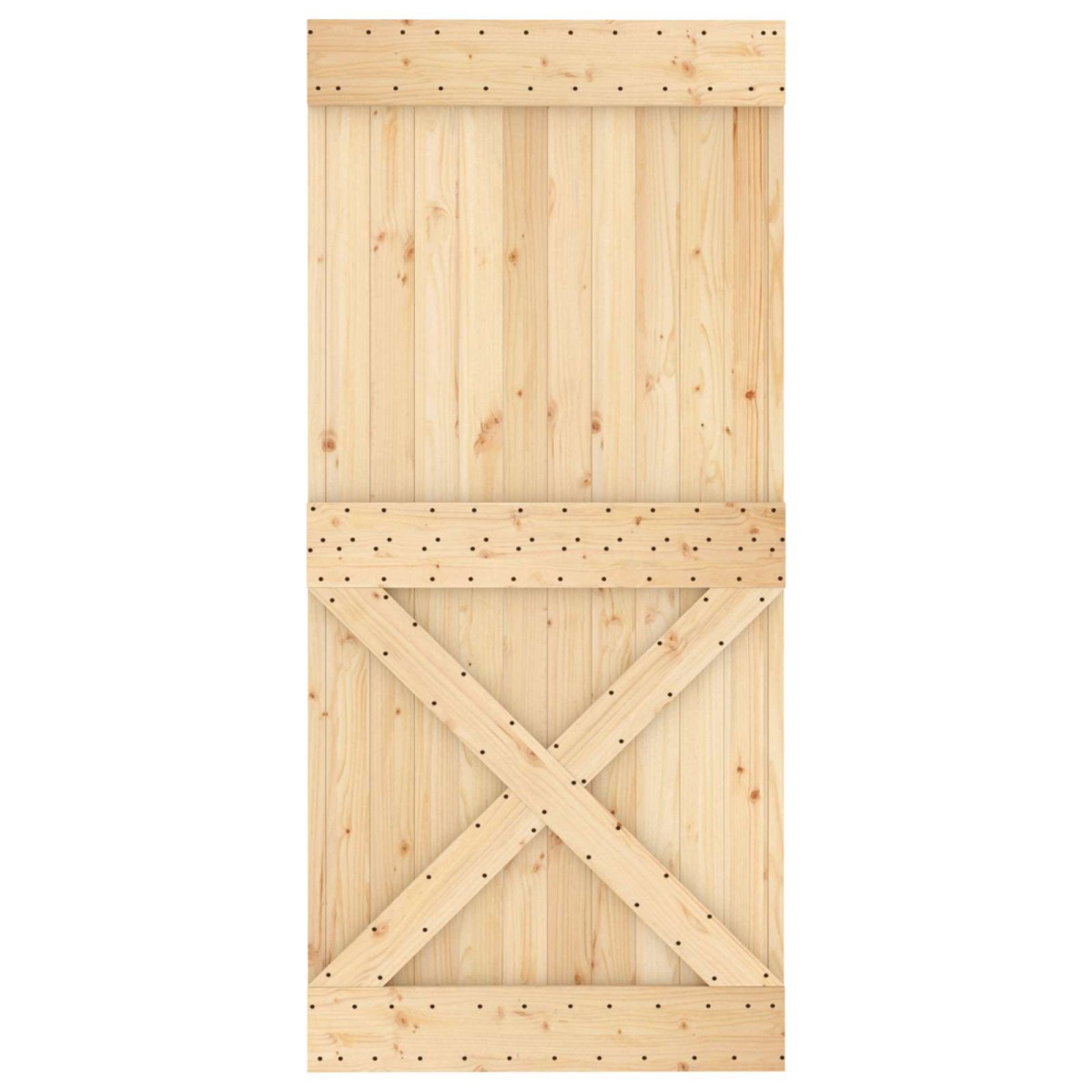 vidaXL Συρόμενη Πόρτα Φυσικό και Λευκό 95 x 210 cm