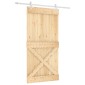 vidaXL Συρόμενη Πόρτα Φυσικό και Λευκό 100 x 210 cm