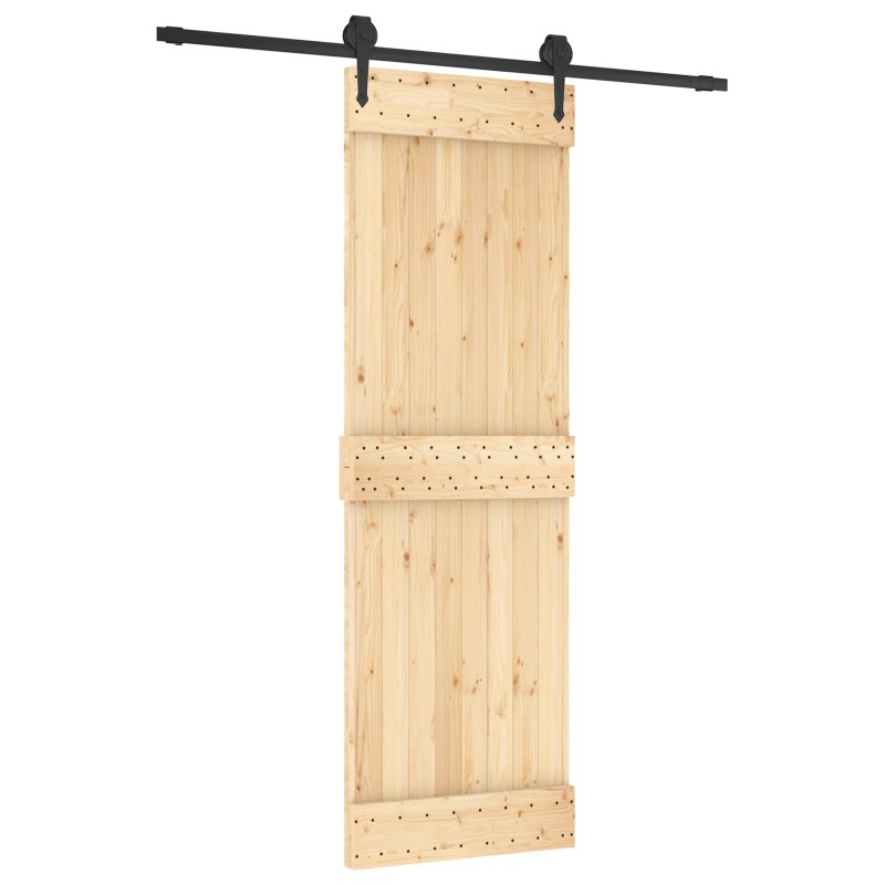 vidaXL Συρόμενη Πόρτα Φυσικό και Μαύρο 70 x 210 cm