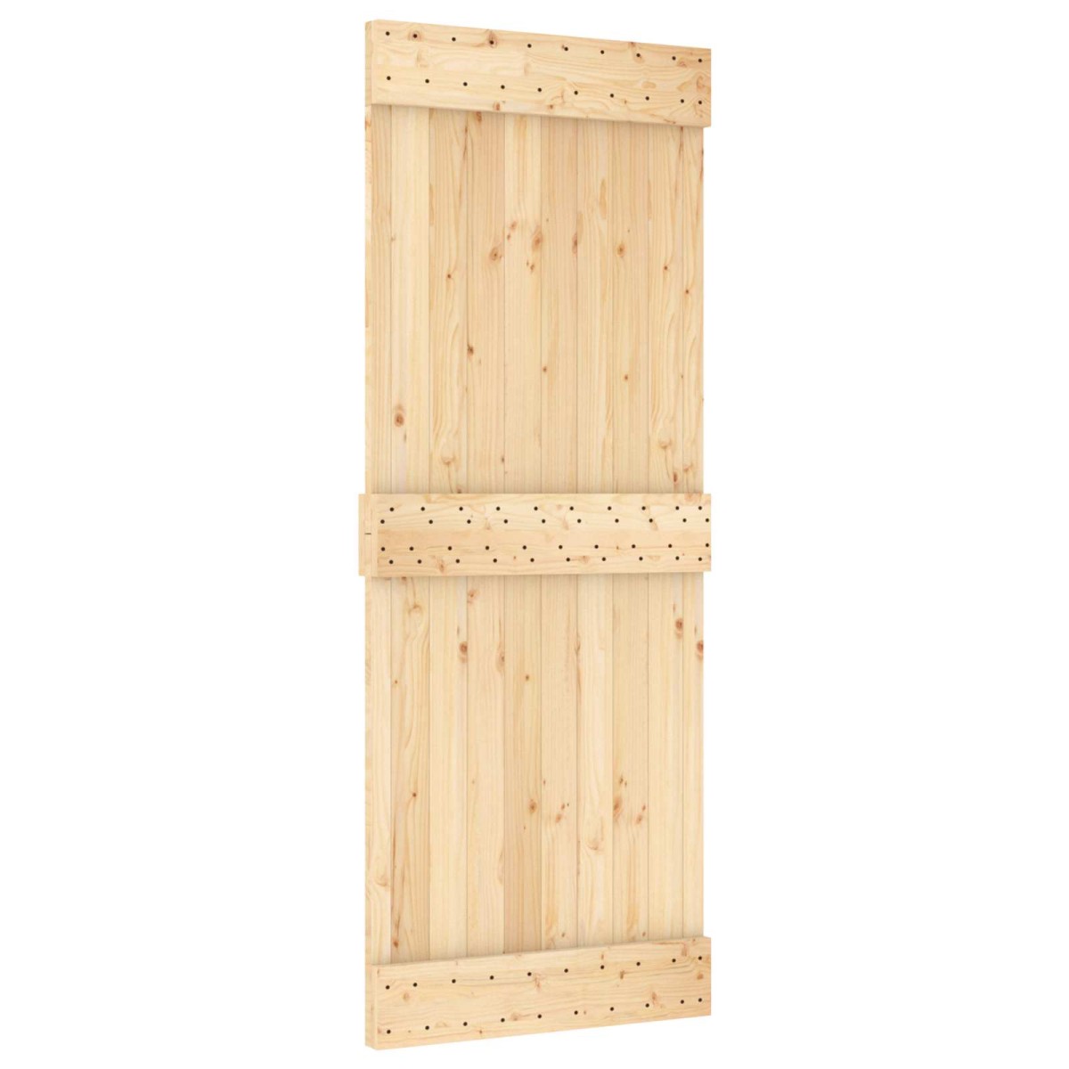 vidaXL Συρόμενη Πόρτα Φυσικό και Μαύρο 80 x 210 cm