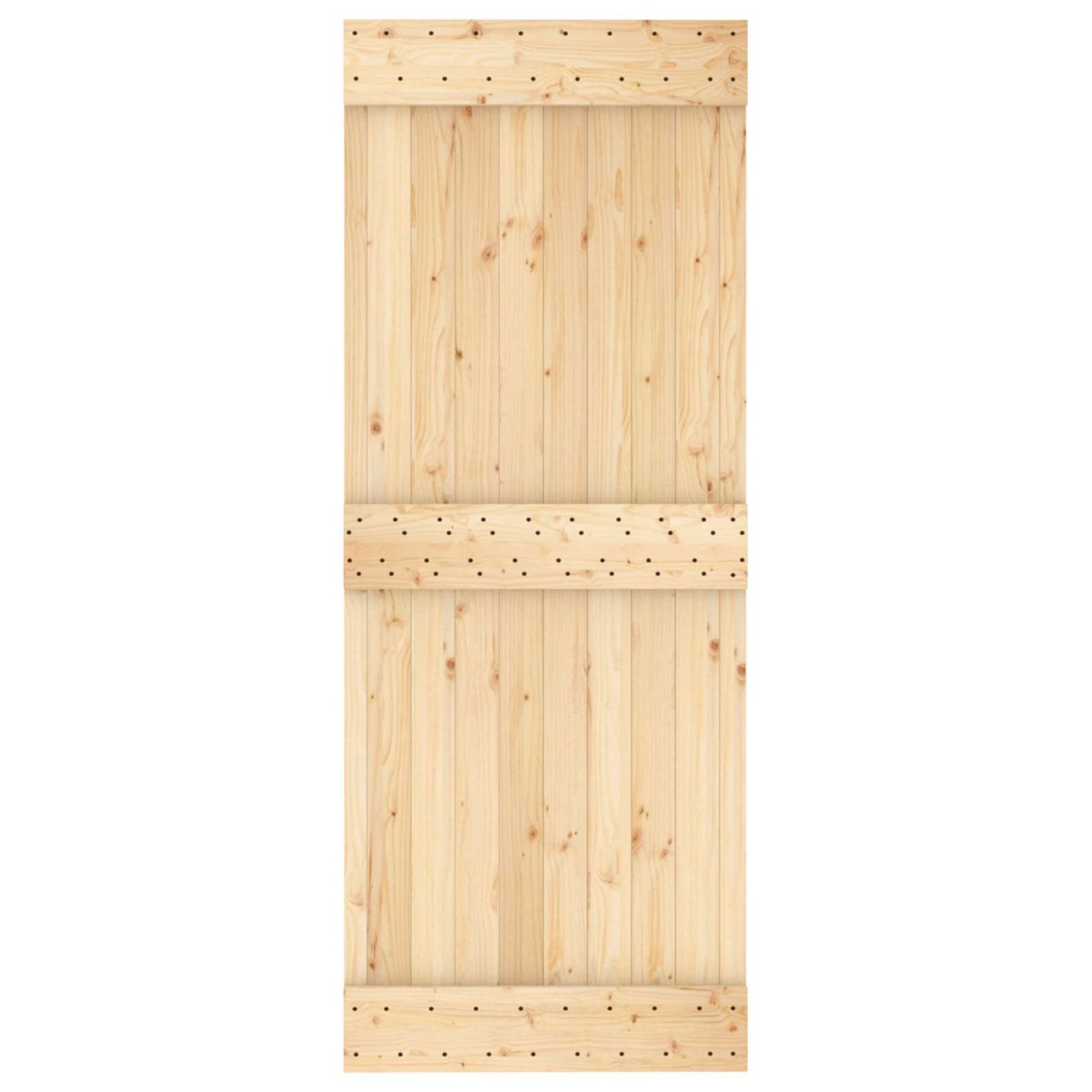 vidaXL Συρόμενη Πόρτα Φυσικό και Μαύρο 80 x 210 cm