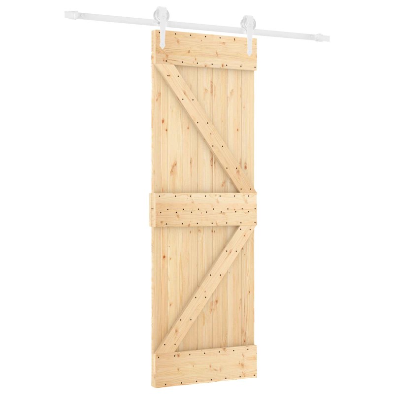vidaXL Συρόμενη Πόρτα Φυσικό και Λευκό 70 x 210 cm