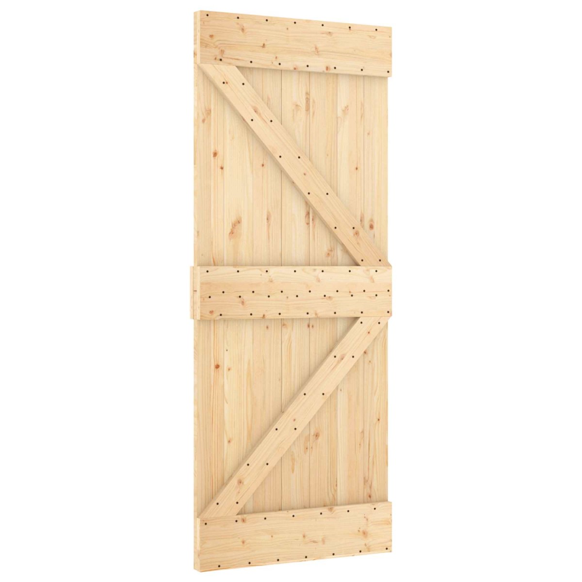 vidaXL Συρόμενη Πόρτα Φυσικό και Λευκό 85 x 210 cm