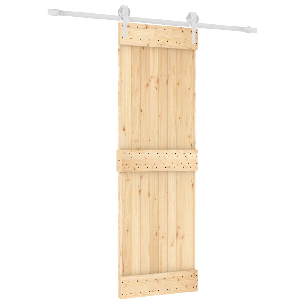vidaXL Συρόμενη Πόρτα Φυσικό και Λευκό 70 x 210 cm