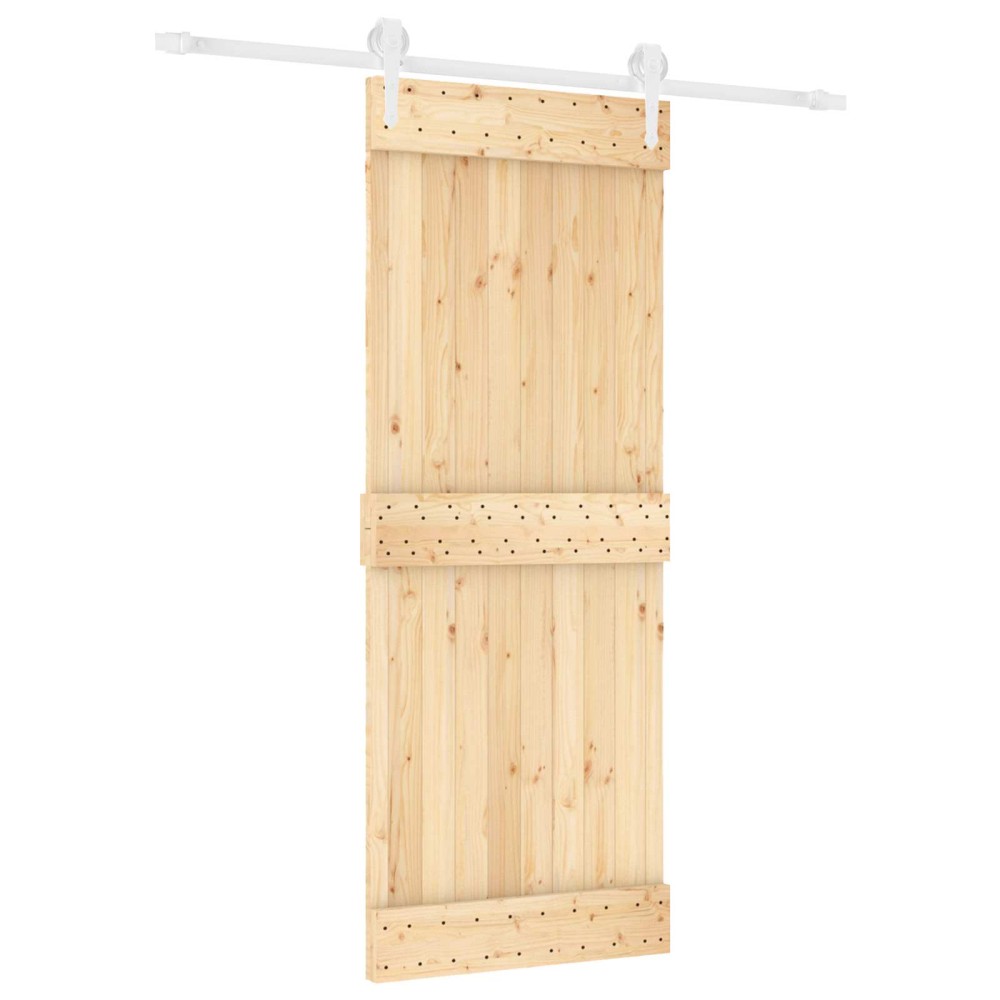vidaXL Συρόμενη Πόρτα Φυσικό και Λευκό 80 x 210 cm