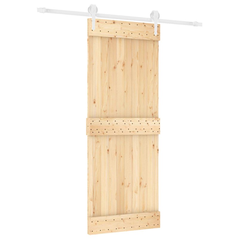 vidaXL Συρόμενη Πόρτα Φυσικό και Λευκό 80 x 210 cm