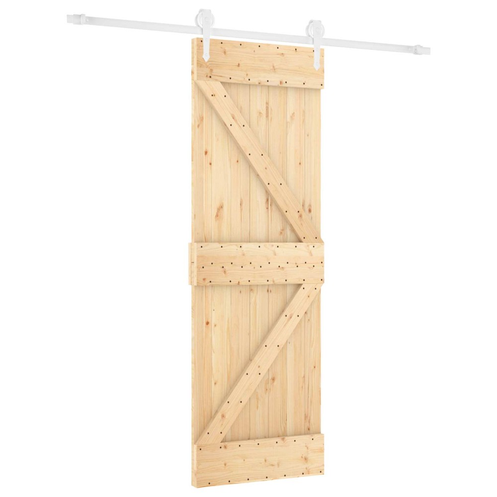 vidaXL Συρόμενη Πόρτα Φυσικό και Λευκό 70 x 210 cm