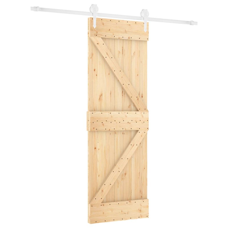 vidaXL Συρόμενη Πόρτα Φυσικό και Λευκό 70 x 210 cm
