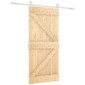vidaXL Συρόμενη Πόρτα Φυσικό και Λευκό 95 x 210 cm