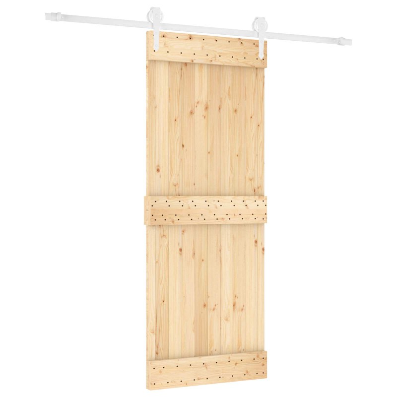 vidaXL Συρόμενη Πόρτα Φυσικό και Λευκό 80 x 210 cm