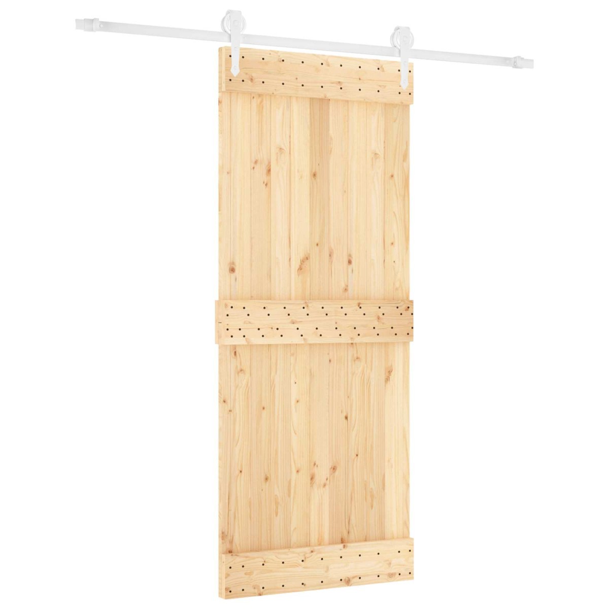 vidaXL Συρόμενη Πόρτα Φυσικό και Λευκό 85 x 210 cm