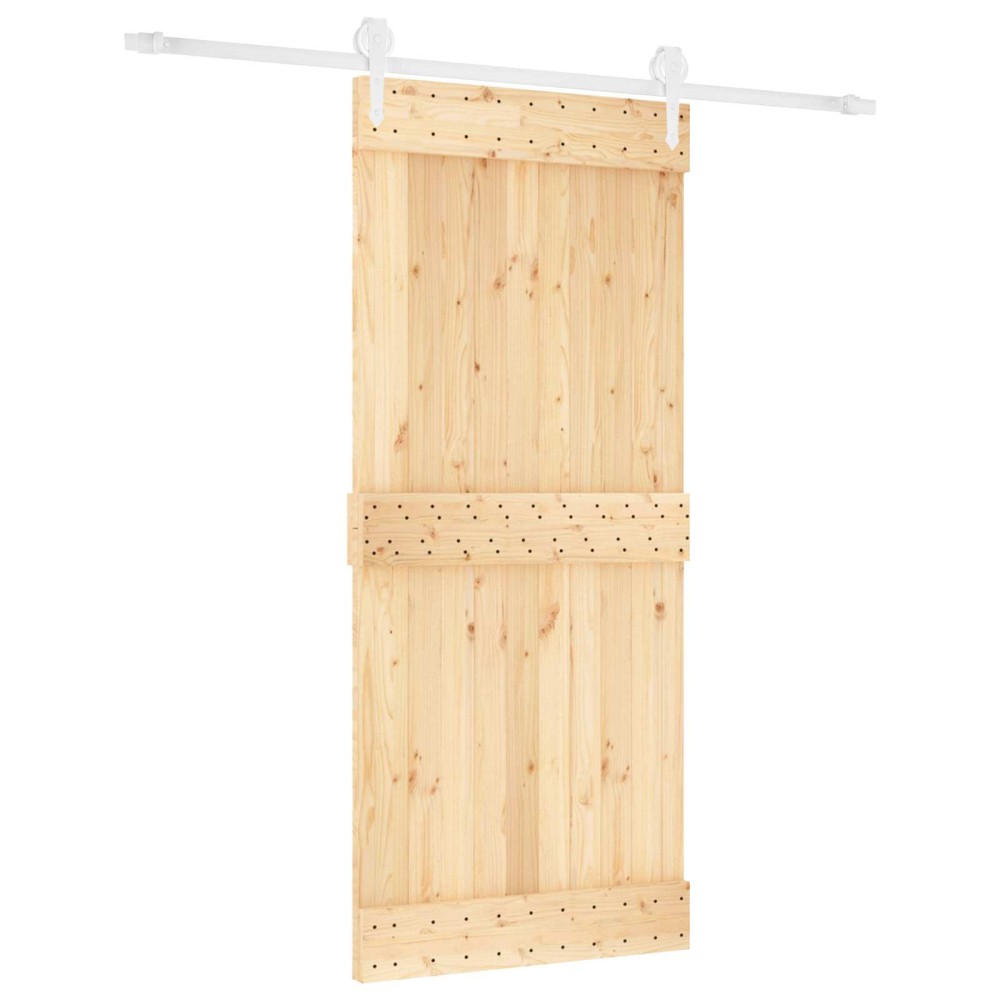 vidaXL Συρόμενη Πόρτα Φυσικό και Λευκό 90 x 210 cm