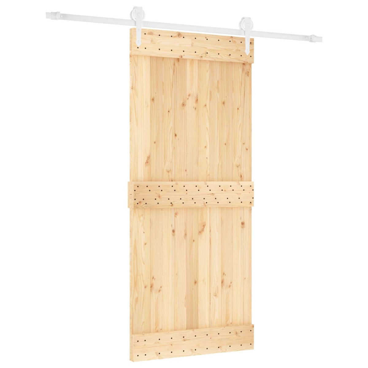 vidaXL Συρόμενη Πόρτα Φυσικό και Λευκό 90 x 210 cm