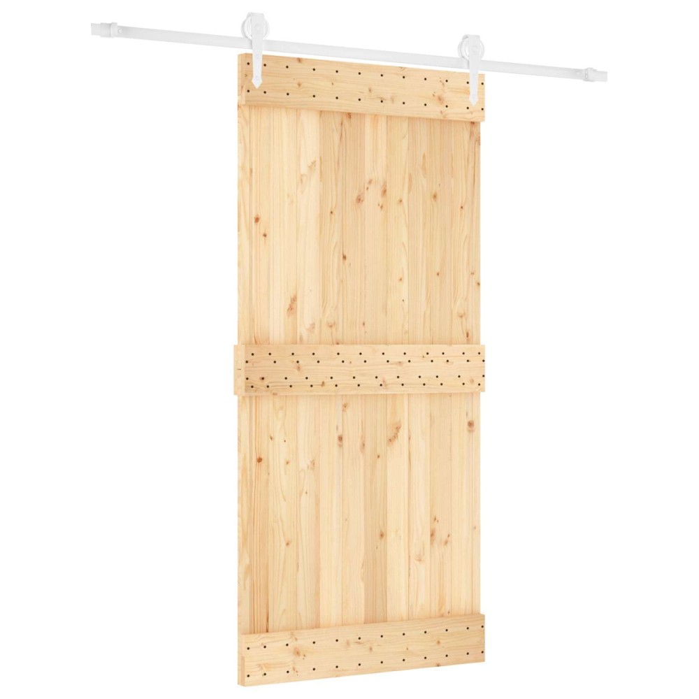 vidaXL Συρόμενη Πόρτα Φυσικό και Λευκό 95 x 210 cm