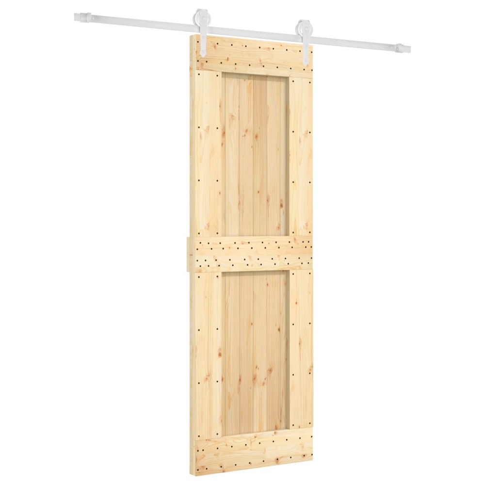 vidaXL Συρόμενη Πόρτα Φυσικό και Λευκό 70 x 210 cm
