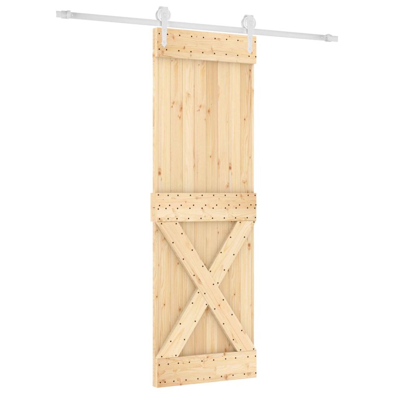 vidaXL Συρόμενη Πόρτα Φυσικό και Λευκό 70 x 210 cm