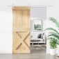 vidaXL Συρόμενη Πόρτα Φυσικό και Λευκό 80 x 210 cm