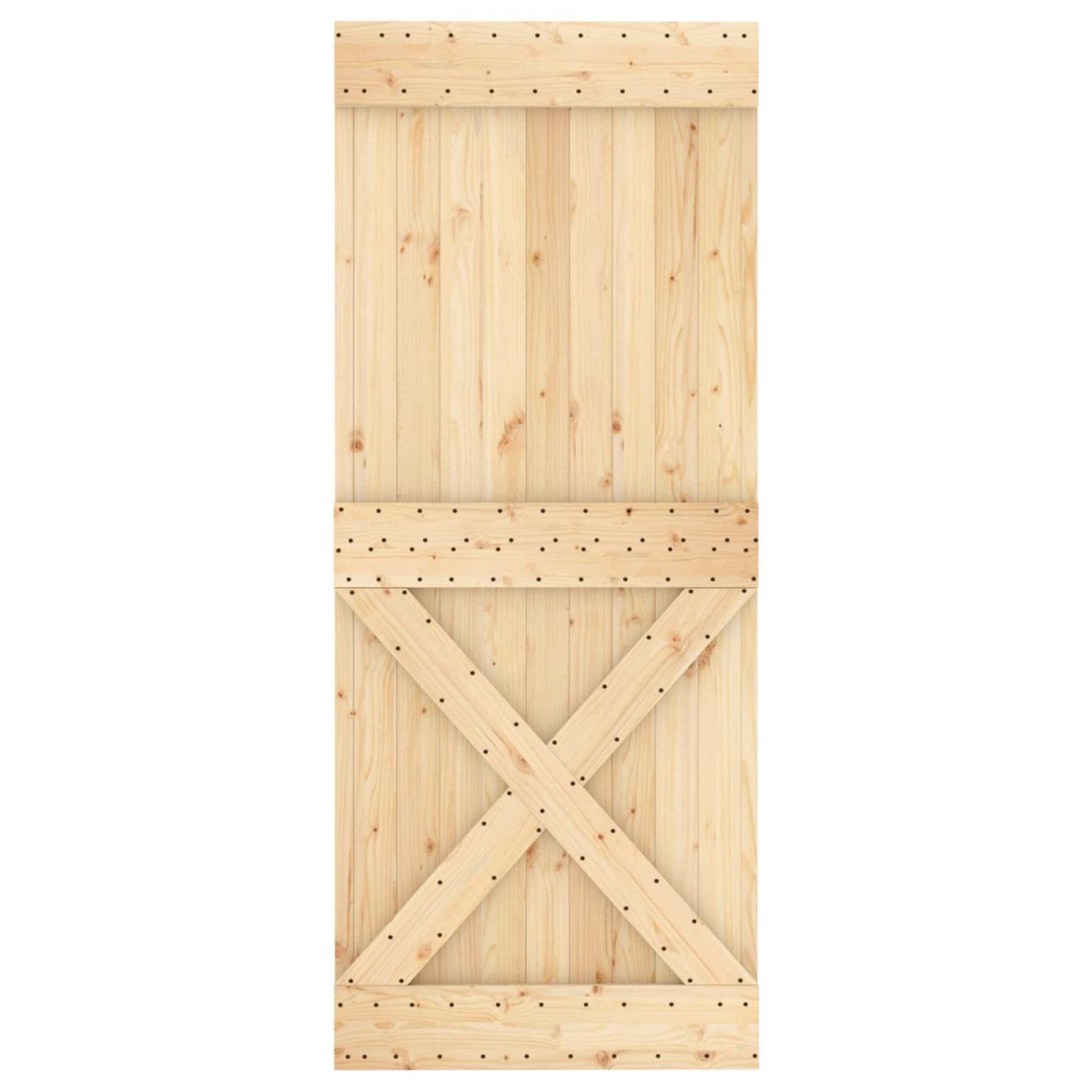 vidaXL Συρόμενη Πόρτα Φυσικό και Λευκό 85 x 210 cm