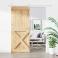 vidaXL Συρόμενη Πόρτα Φυσικό και Λευκό 85 x 210 cm