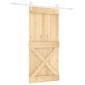 vidaXL Συρόμενη Πόρτα Φυσικό και Λευκό 95 x 210 cm
