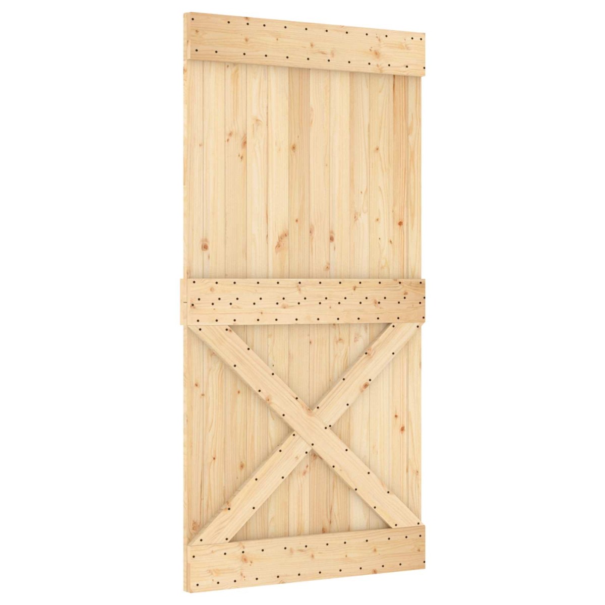 vidaXL Συρόμενη Πόρτα Φυσικό και Λευκό 100 x 210 cm