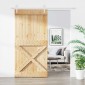 vidaXL Συρόμενη Πόρτα Φυσικό και Λευκό 100 x 210 cm