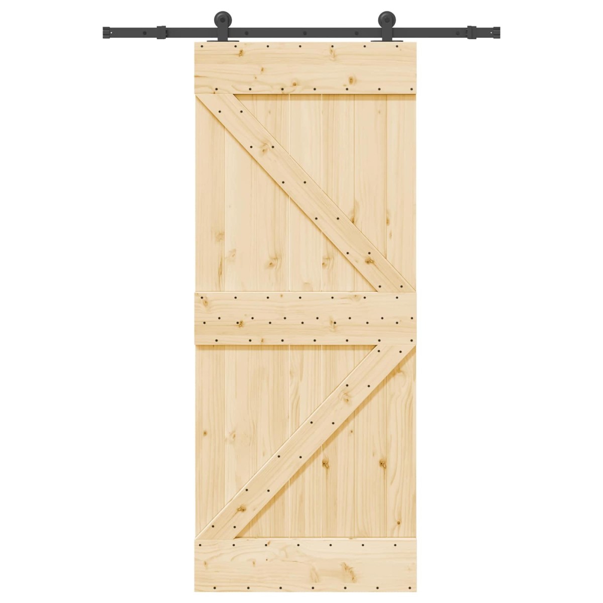 vidaXL Συρόμενη Πόρτα NARVIK 85 x 210 εκ (152,5 εκ) Φυσικό και Μαύρο