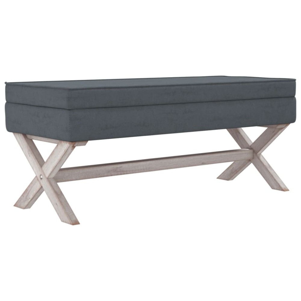vidaXL Σκαμπό Αποθήκευσης Σκούρο Γκρι 110 x 45 x 49 εκ. Βελούδινο
