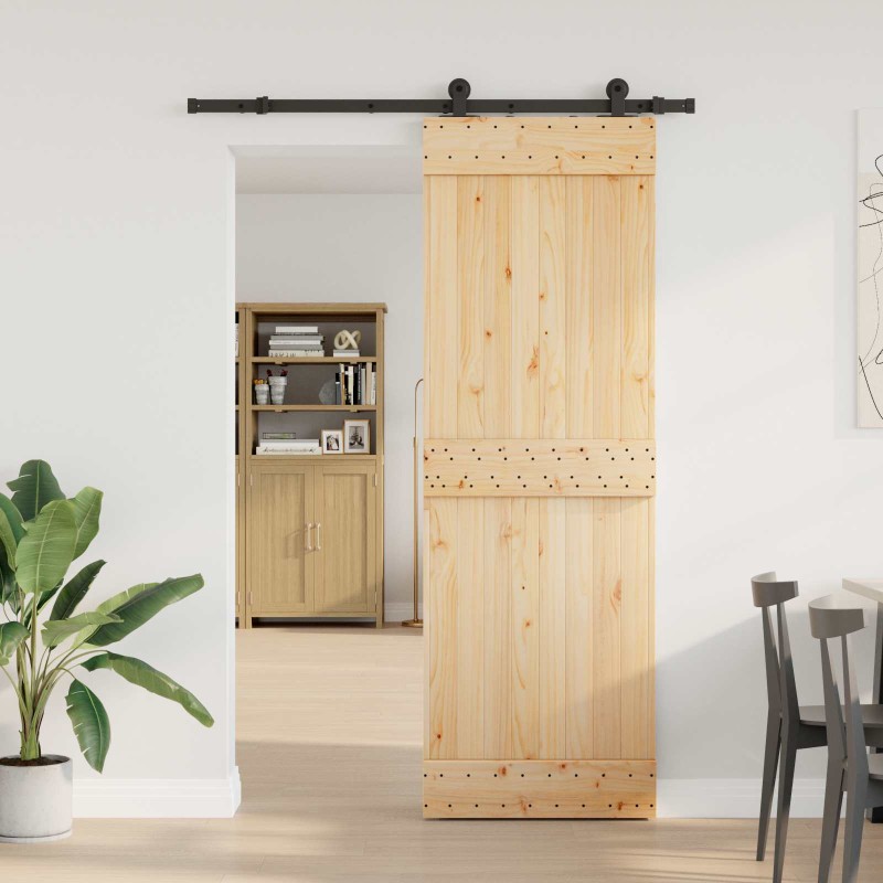 vidaXL Συρόμενη Πόρτα NARVIK Φυσικό και Μαύρο 70 x 210 εκ (152,5 εκ)