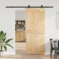 vidaXL Συρόμενη Πόρτα NARVIK 85 x 210 εκ (213,5 εκ) Φυσικό και Μαύρο