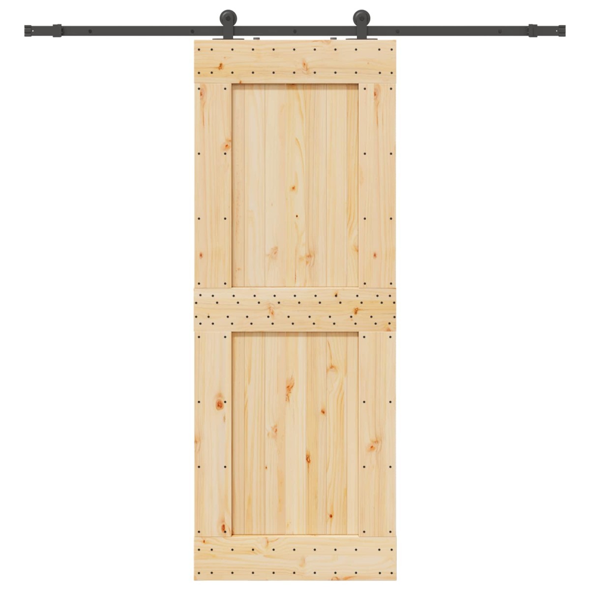 vidaXL Συρόμενη Πόρτα NARVIK 85 x 210 εκ (213,5 εκ) Φυσικό και Μαύρο