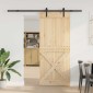 vidaXL Συρόμενη Πόρτα NARVIK Φυσικό και Μαύρο 100 x 210 εκ (213,5 εκ)