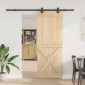 vidaXL Συρόμενη Πόρτα NARVIK Φυσικό και Μαύρο 85 x 210 εκ (213,5 εκ)