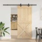 vidaXL Συρόμενη Πόρτα NARVIK Φυσικό και Μαύρο 100 x 210 εκ (213,5 εκ)