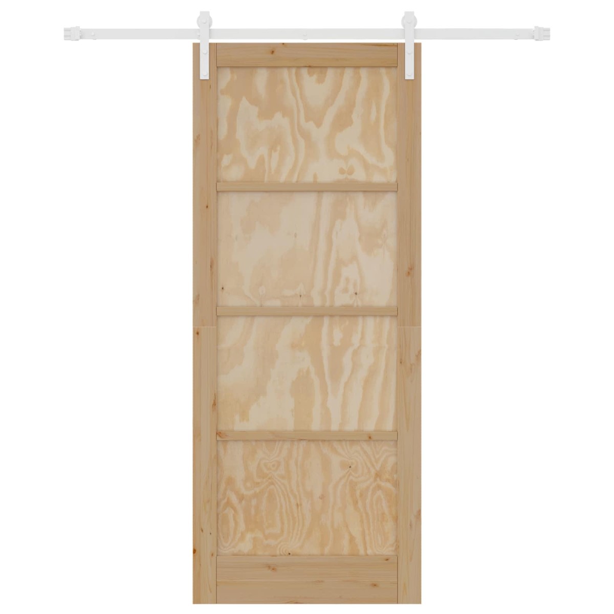 vidaXL Συρόμενη Πόρτα Φυσικό και Λευκό 86 x 211 cm Μασίφ Ξύλο Πεύκου