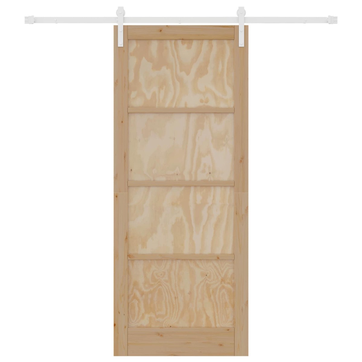 vidaXL Συρόμενη Πόρτα Φυσικό και Λευκό 86 x 211 cm Μασίφ Ξύλο Πεύκου