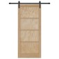 vidaXL Συρόμενη Πόρτα Φυσικό 86 x 198,5 cm Μασίφ Ξύλο Πεύκου