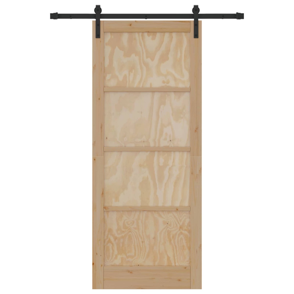 vidaXL Συρόμενη Πόρτα Φυσικό 86 x 211 cm Μασίφ Ξύλο Πεύκου