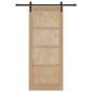 vidaXL Συρόμενη Πόρτα Φυσικό 86 x 211 cm Μασίφ Ξύλο Πεύκου