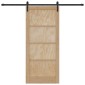 vidaXL Συρόμενη Πόρτα Φυσικό 86 x 198,5 cm Μασίφ Ξύλο Πεύκου