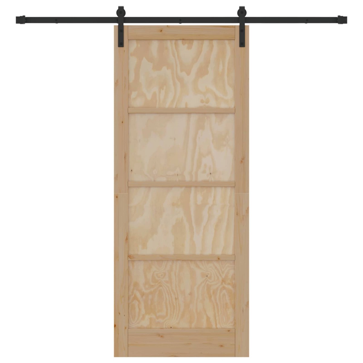 vidaXL Συρόμενη Πόρτα Φυσικό 86 x 211 cm Μασίφ Ξύλο Πεύκου