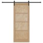 vidaXL Συρόμενη Πόρτα Φυσικό 86 x 211 cm Μασίφ Ξύλο Πεύκου