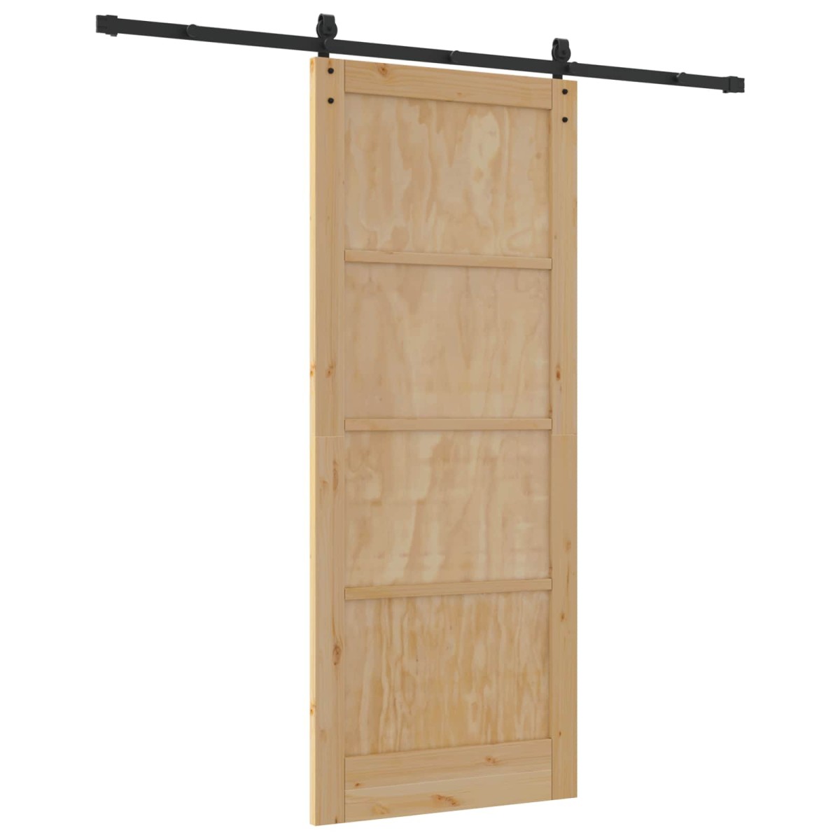 vidaXL Συρόμενη Πόρτα Φυσικό 86 x 211 cm Μασίφ Ξύλο Πεύκου