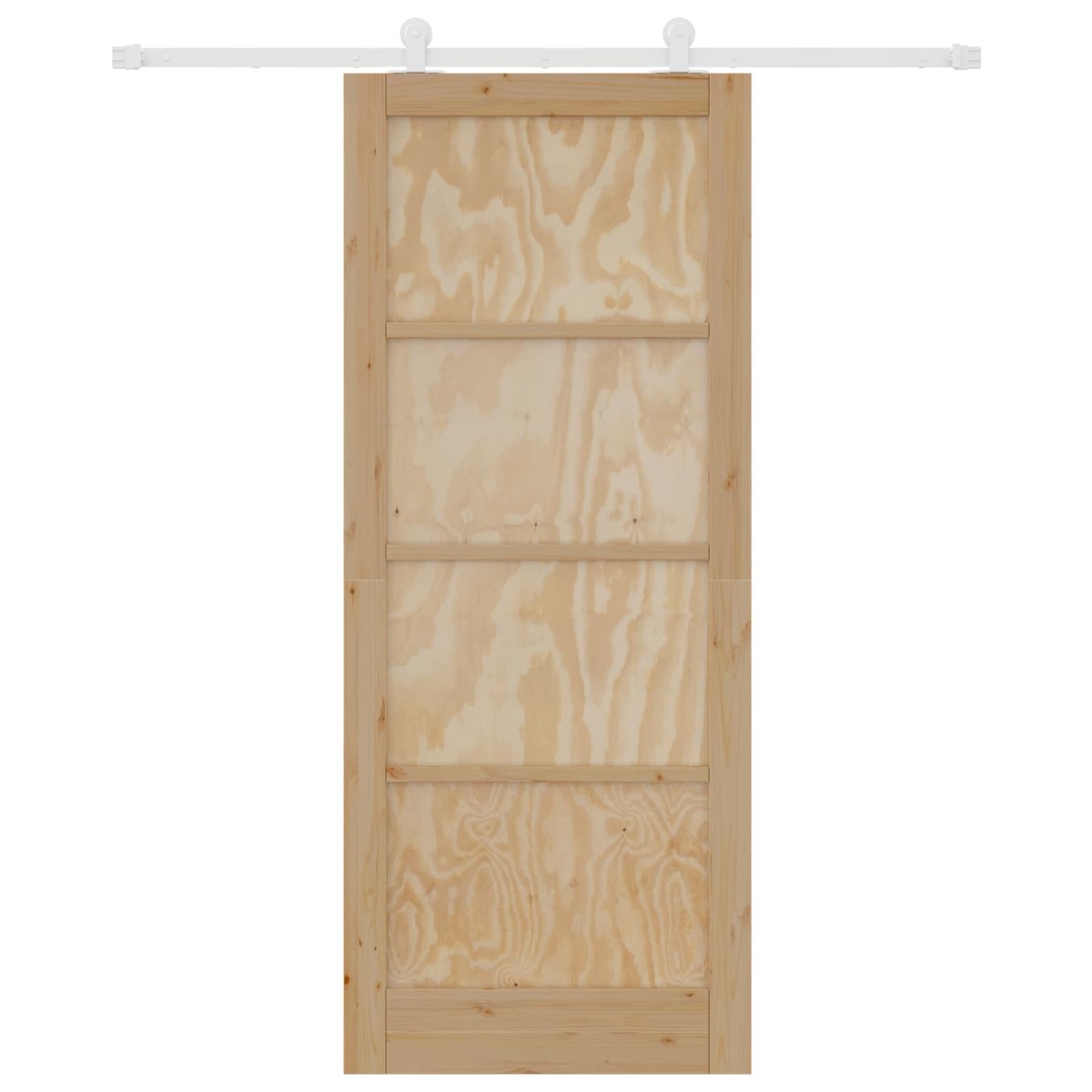 vidaXL Συρόμενη Πόρτα Φυσικό και Λευκό 86 x 211 cm Μασίφ Ξύλο Πεύκου